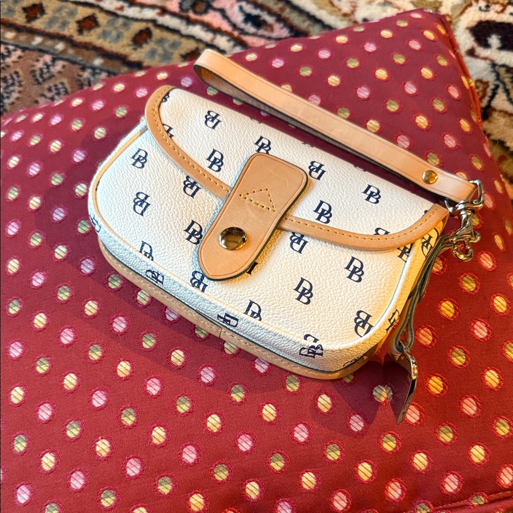 Dooney & Bourke Cream and Tan Wristlet